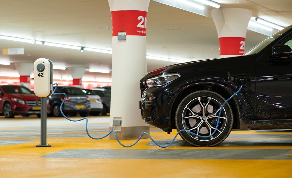 An ev car charging